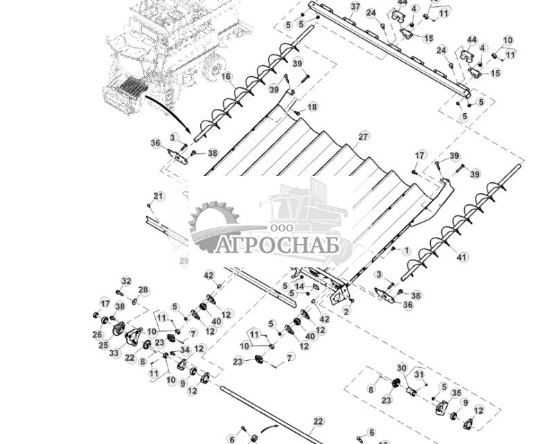 Лопасти вентилятора зерноочистки комбайна с валом - ST821265 724.jpg